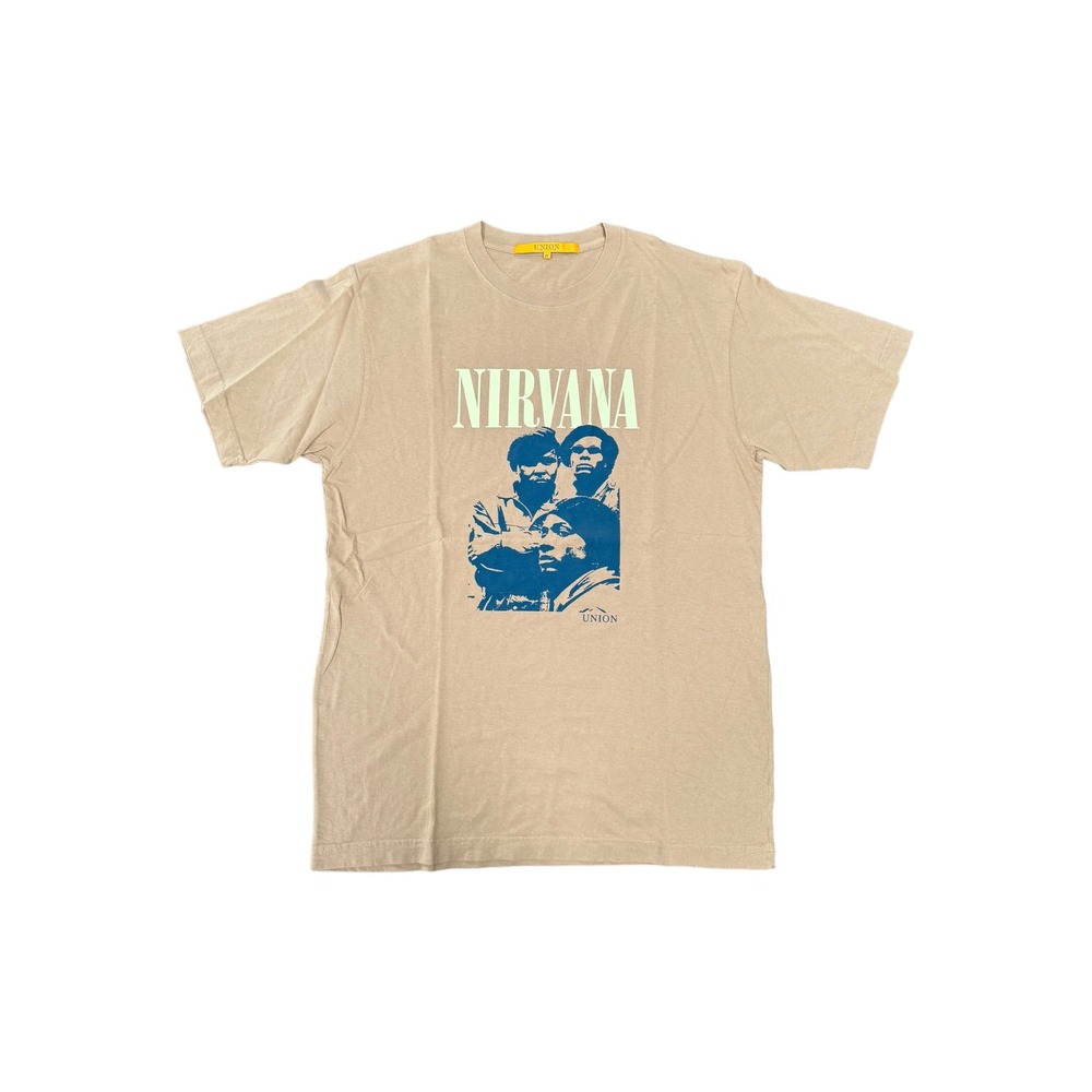 Union Nirvana T-Shirt Mens XL Beige Good Graphic Print Streetwear Tee - Picture 1 of 6